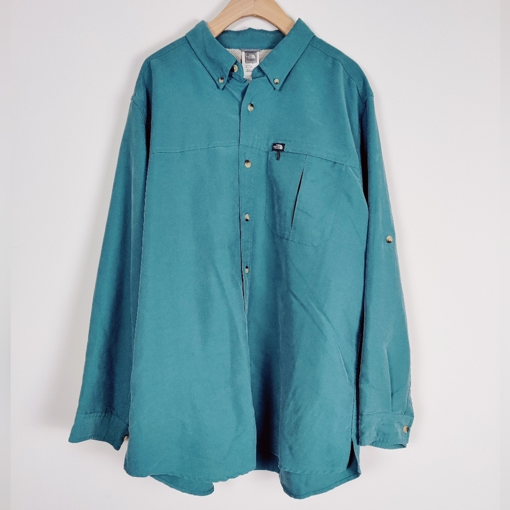 The North Face Men's Button Down Shirt in Teal Size Large NEW Gorpcore Outdoor